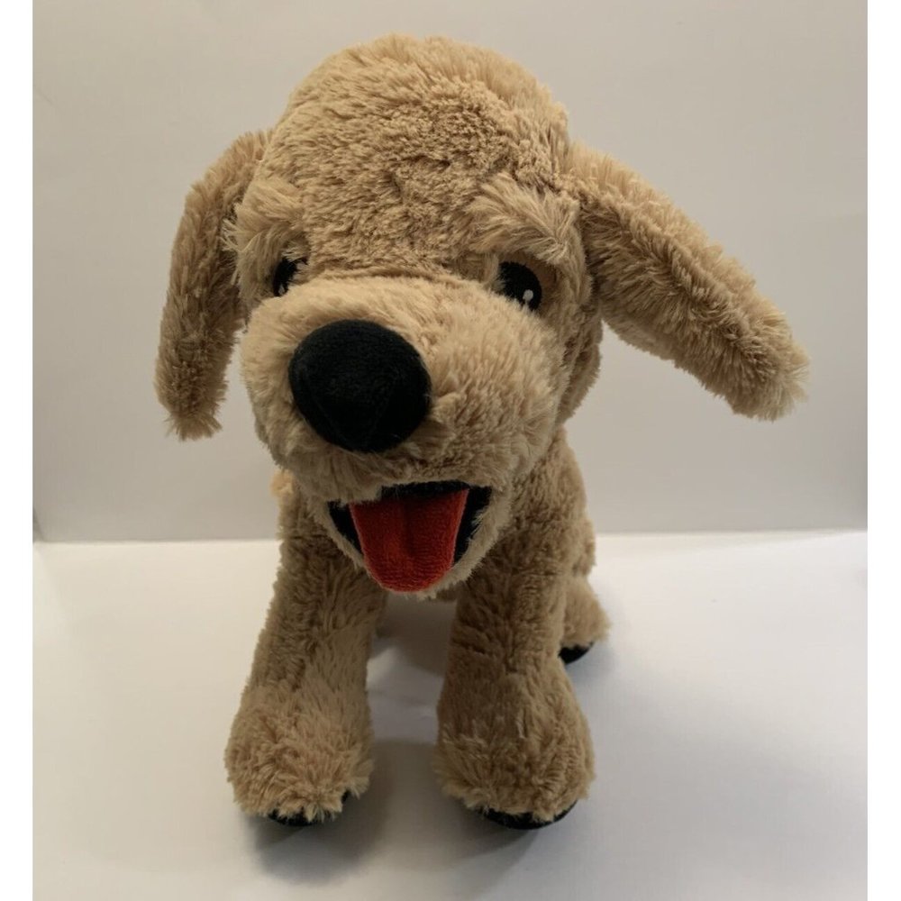 Ben Ben Plush Stuffed Animal Toy Puppy Dog Panting Tongue Embroidered Eyes
